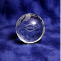 3" Crystal Globe Oceans Clear